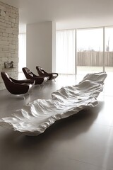 Modern Lounge, Stone Bench, Home Interior