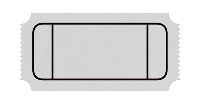 Ticket Stub. Raffle ticket mockup with transparent background. - Powered by Adobe