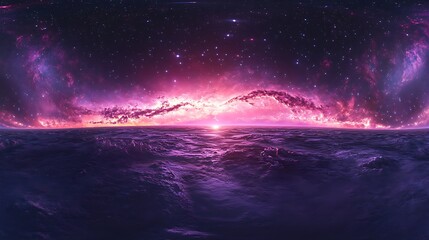 Vibrant Nebula in Deep Space, A stunning view of a colorful nebula in deep space, featuring vibrant pink and purple hues