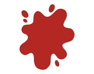 Ketchup blob doodle flat icon. blob of red ketchup clipart silhouette