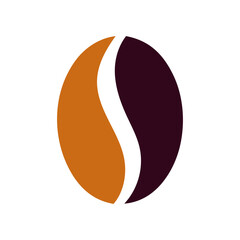 Coffee bean icon, logo vector on white background