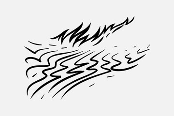 Outline Flame Hand Drawn Vector Image