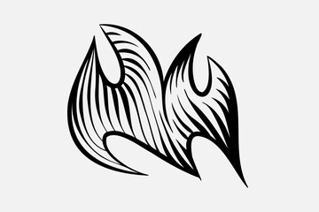 Obraz premium Outline Flame Hand Drawn Vector Image