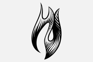 Outline Flame Hand Drawn Vector Image