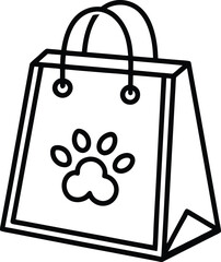 Pet store bag on white background