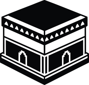 black and white kaaba building clip art preview