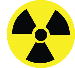 Obraz premium radiation warning sign on white