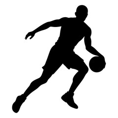 Basketball player silhouette vector isolated on white background