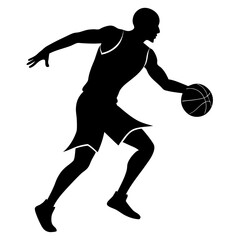 Basketball player silhouette vector isolated on white background