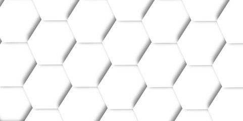 Abstract 3d white and grey soft light hexagonal seamless geometric texture pattern surface bright light honeycomb metal hexagon design.