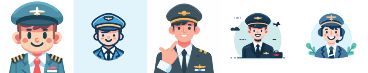 vector of a pilot smiling