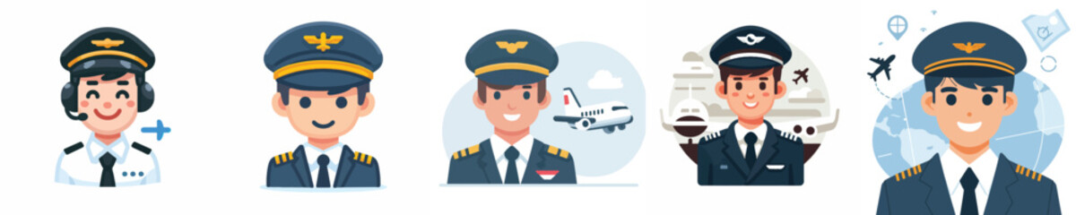 vector of a pilot smiling