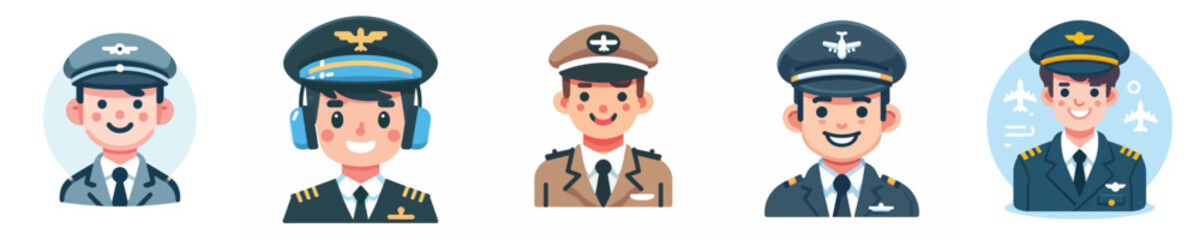 vector of a pilot smiling