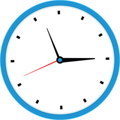 Minimalist round wall clock vector art illustration