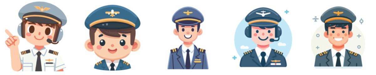 vector of a pilot smiling