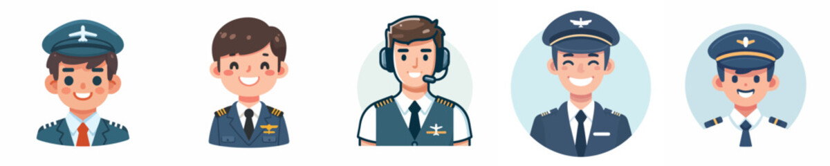 Obraz premium vector of a pilot smiling