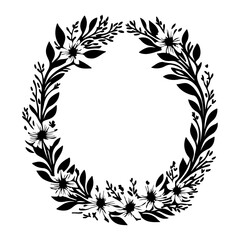 Decorative Floral Wreath with Space for Text