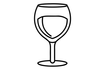 Wine Glass Icon – Simple Line Art Vector for Bars, Menus, and Web Design

