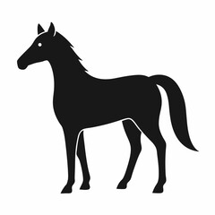 new style horse animals silhouette vector icon on white background