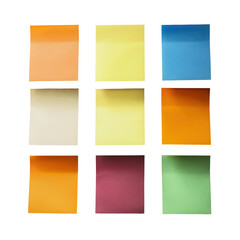 Fototapeta premium Colorful Sticky Notes Arrangement for Organization and Planning on transparent background