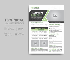 Technical Data Sheet Flyer Template Design