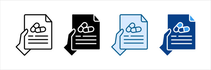 Prescription Icon Set Multiple Style Collection