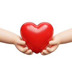Obraz premium Red heart in hands love and valentine's day image isolated on white background