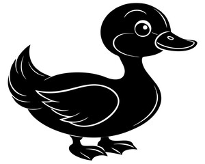 cute cartoon duck silhouette