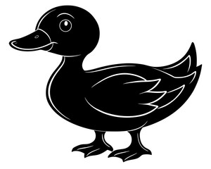 cute cartoon duck silhouette
