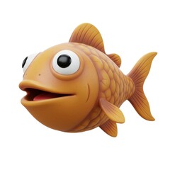 Cartoon goldfish image, isolated on white background