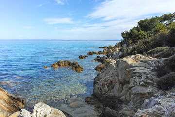 Sithonia coastline near Orange Beach, Chalkidiki, Greece