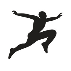 Dynamic Running Man Silhouette for Fitness, Sport, or Action Concepts