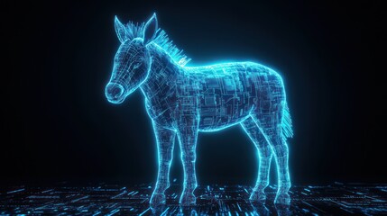 Digital zebra foal, futuristic art, abstract rendering