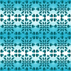 Green blue seamless floral pattern