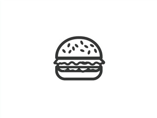 Fototapeta premium Simple burger icon without colors 