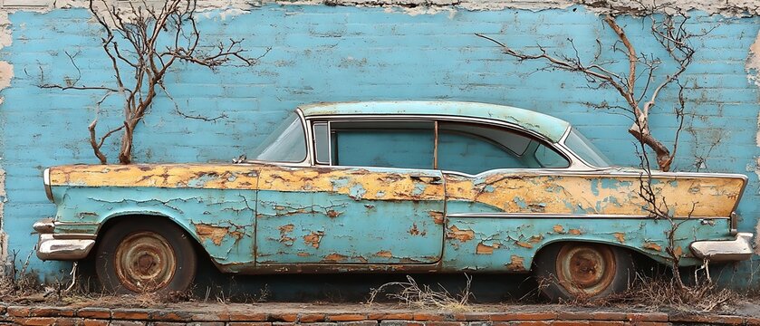 Fototapeta Rusty Classic Car Wall Art.