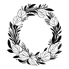 Elegant Floral Frame Graphic Element Template