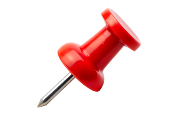  red pin push pin isolated on white background PNG