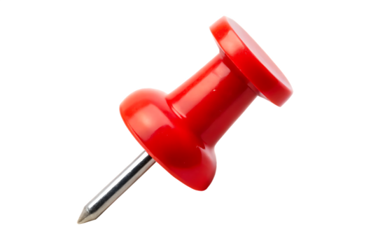  red pin push pin isolated on white background PNG