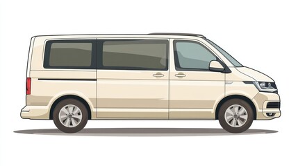 Beige van, side profile
