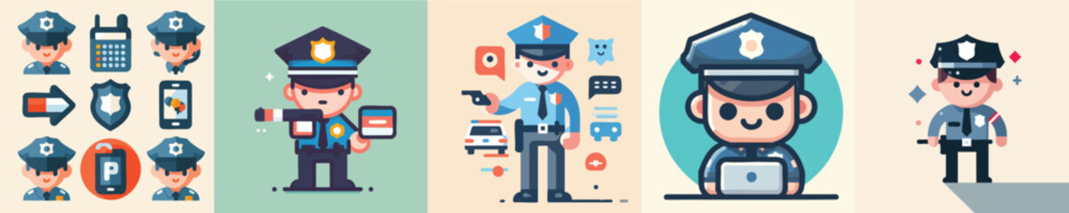 Fototapeta premium a police character vector