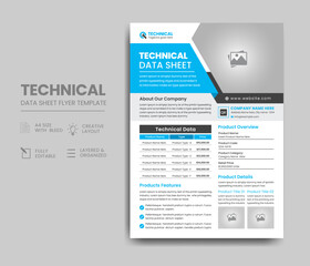 Technical Data Sheet Flyer Template Design