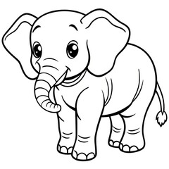 Obraz premium Elephant Line Art Drawing