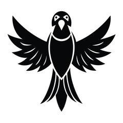 Obraz premium Stylized Black Bird Avian Crest Logo Design Graphic