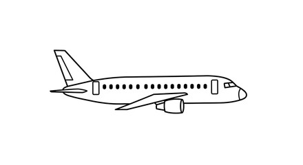 Airplane Illustration Line Art for Travel and Transportation
