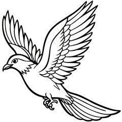 Obraz premium Minimalist Flying Bird Line Art