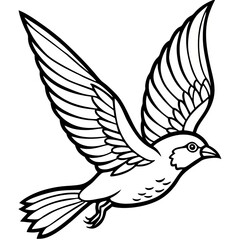 Obraz premium Minimalist Flying Bird Line Art