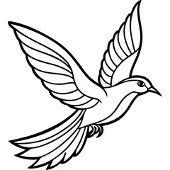 Obraz premium Minimalist Flying Bird Line Art