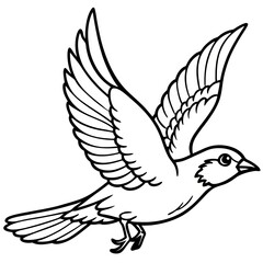 Fototapeta premium Minimalist Flying Bird Line Art