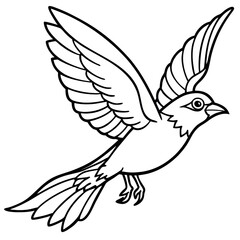 Obraz premium Minimalist Flying Bird Line Art